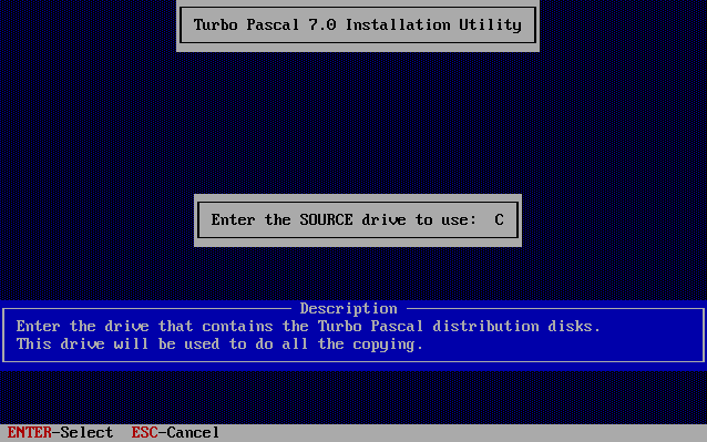 Logiciel - Turbo Pascal 7.0 - Installation du logiciel