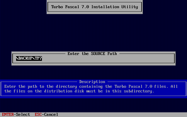 Logiciel - Turbo Pascal 7.0 - Installation du logiciel
