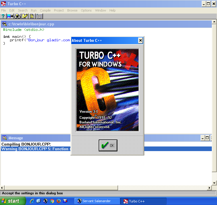Logiciel - Turbo C++ 3.1 for Windows - Présentation du logiciel